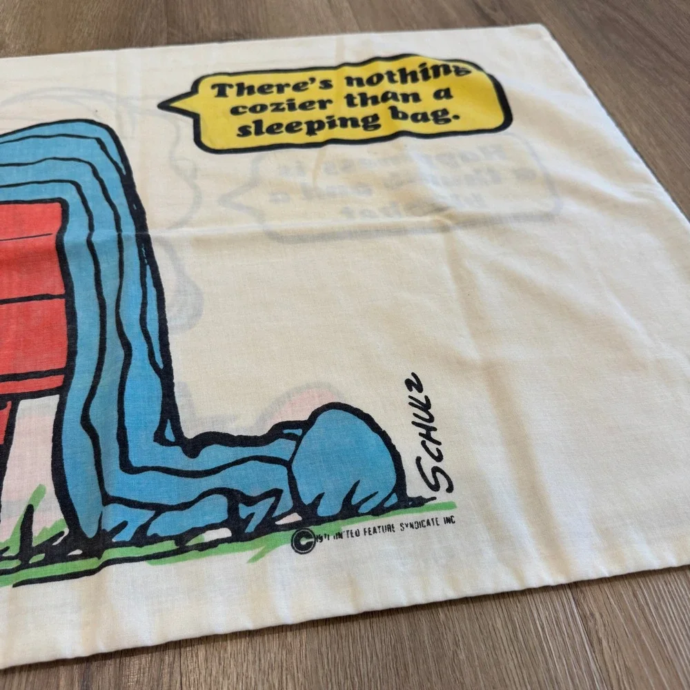 Vintage 1971 Peanuts Linus & Snoopy Pillow Case Charles Schulz 20